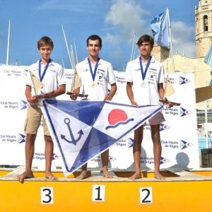 Roger Colomé, Jordi Sans i Àlex Canalda, campions de la Copa d’Europa de Patí a Vela Junior